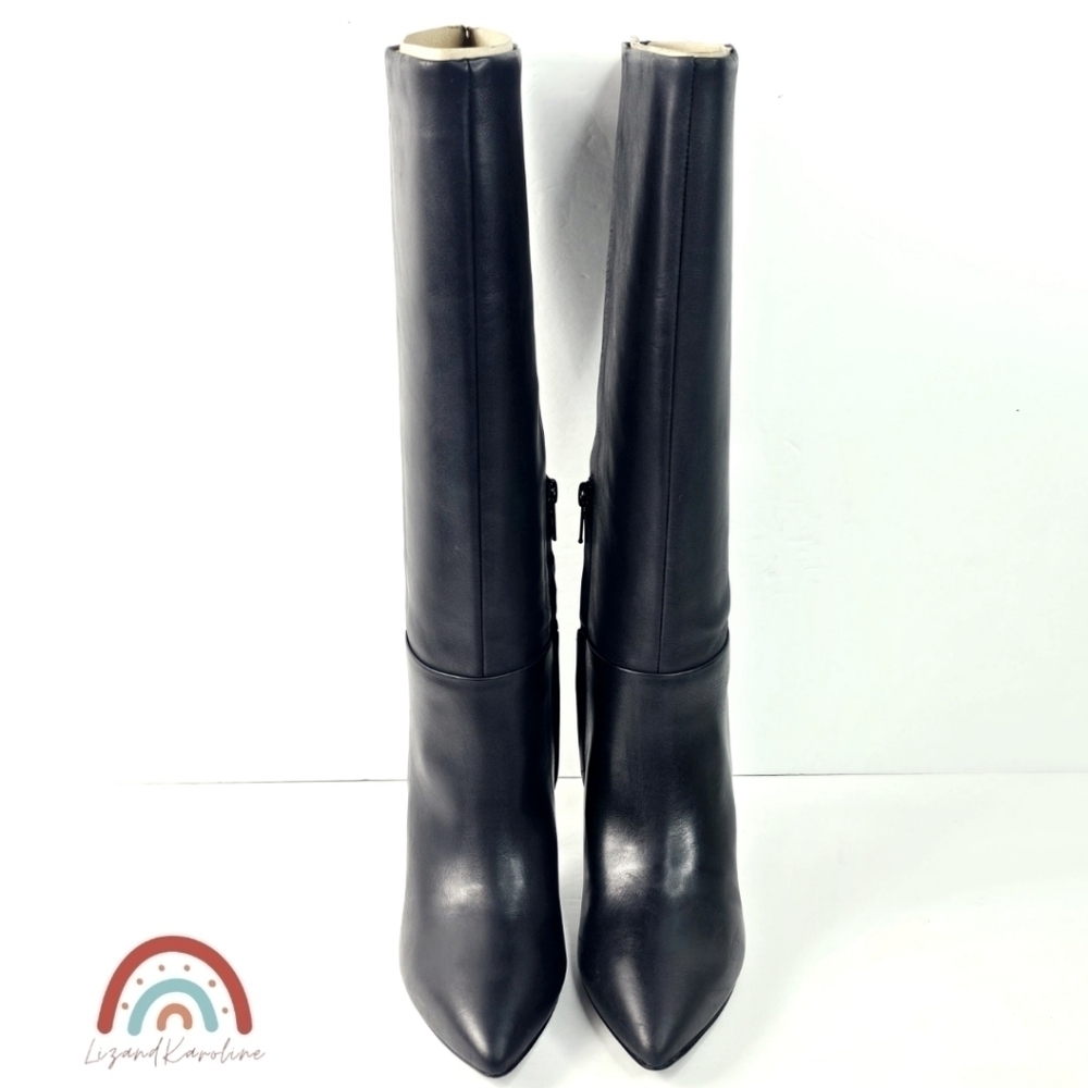 New! Madewell The Justine Knee Boot with Extended Calf in Black Leather - Picture 9 of 16